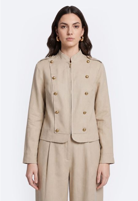 Military-Style Linen jacket