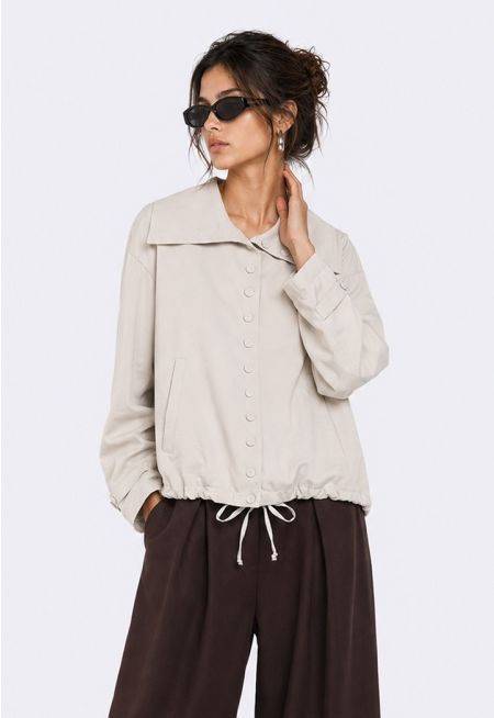Drawstring-Hem Jacket