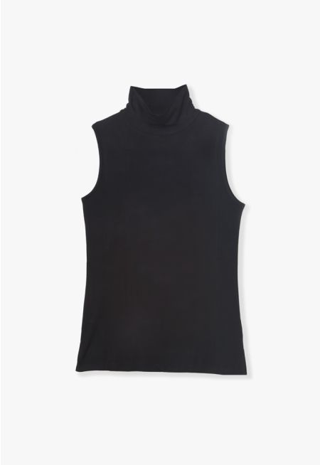 High Neck Sleeveless Basic Top