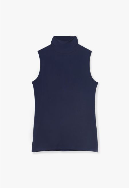 High Neck Sleeveless Basic Top