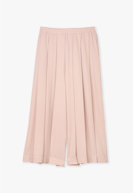 Wide Hem Fold Solid Trouser