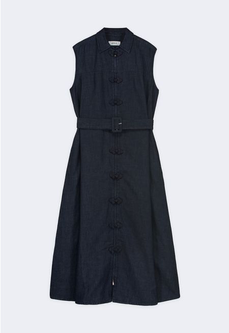 Sleeveless Denim Maxi Dress