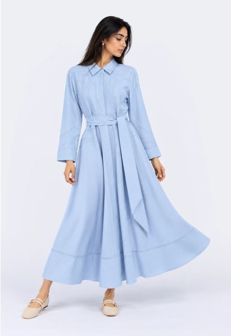 Chain-Embroidered Maxi Dress