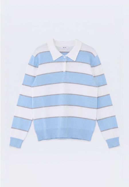 Knitted Striped Sweatshirt