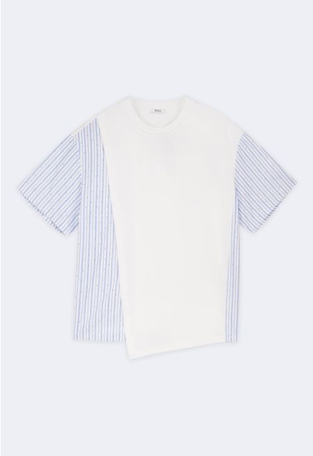 Crystal Embellished Striped T-Shirt