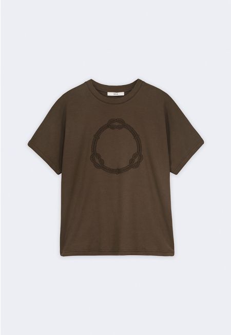Chain-Embroidered T- Shirt