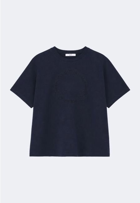 Chain-Embroidered T- Shirt