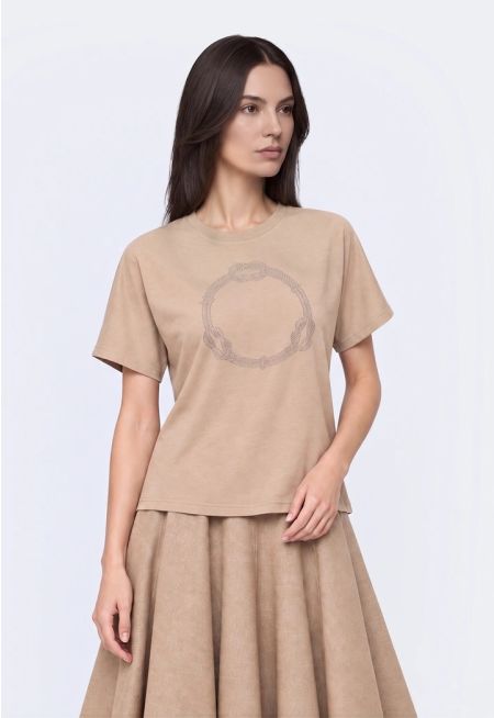 Chain-Embroidered T- Shirt