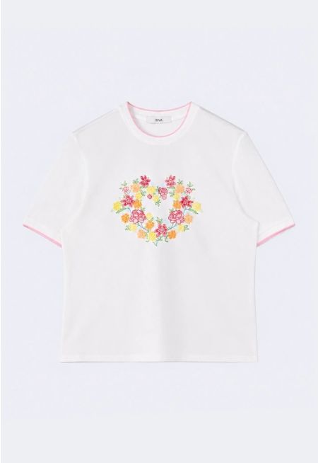 Embossed Flower T-Shirt
