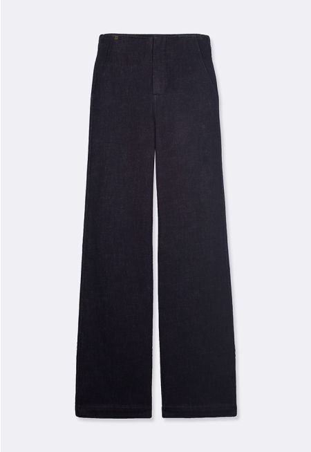 High Waist Denim Trousers