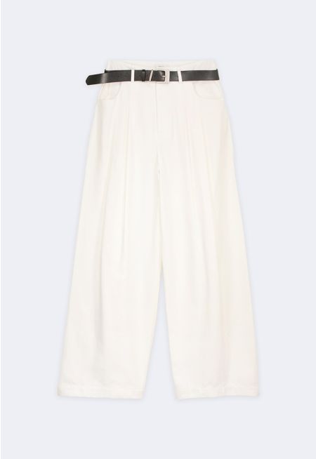 Belted Denim Trousers