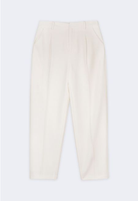 Solid Carrot-Fit Trousers