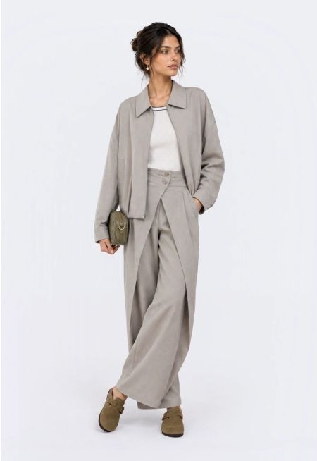 Overlay High-Waist Trousers