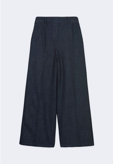 High Waist Denim Trousers