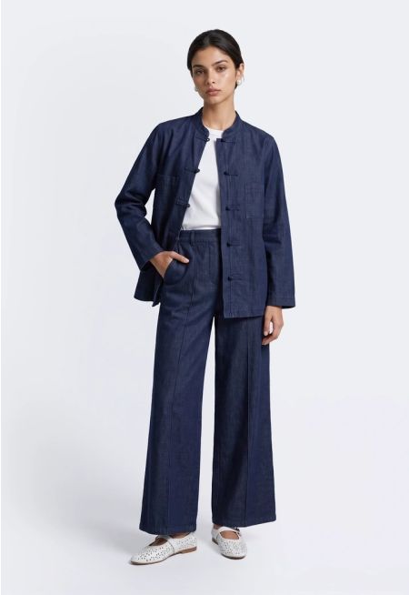High Waist Denim Trousers