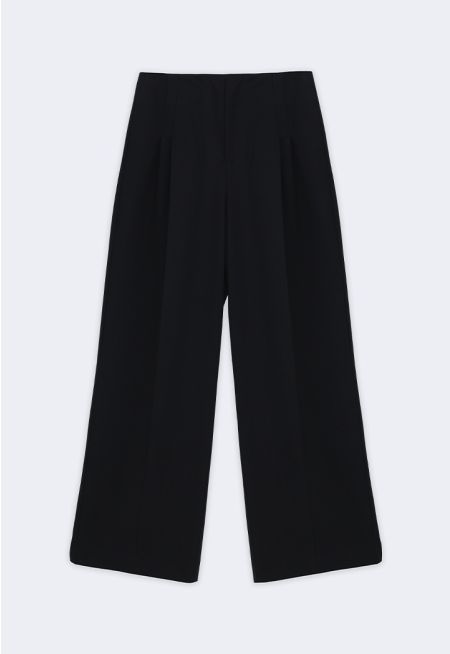 Front-Pleated Straight Trousers