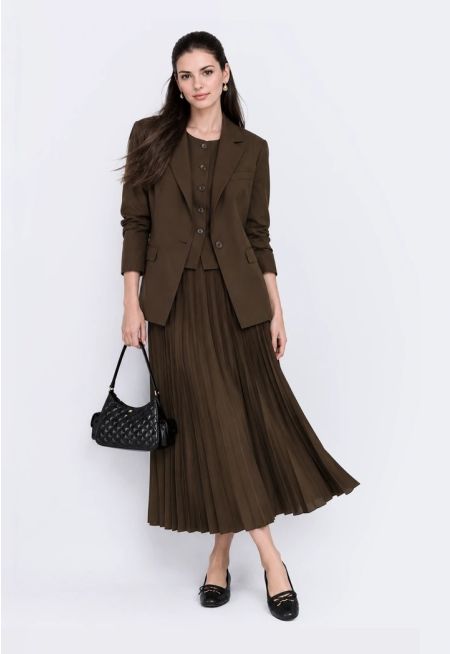 Pleated Maxi Skirt