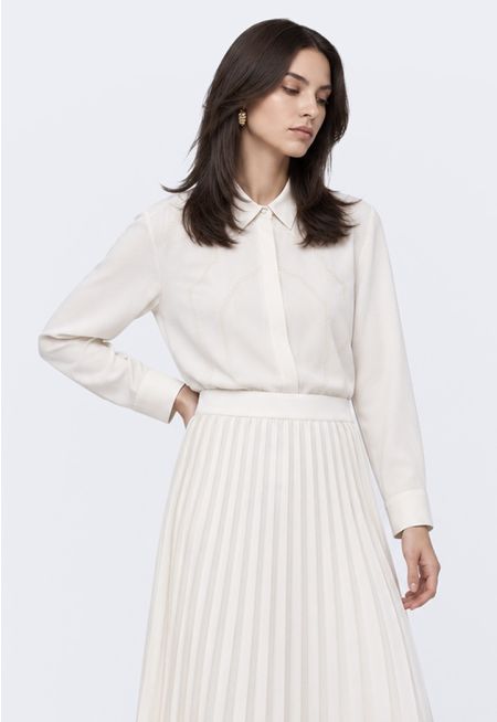 Chain-Embroidered Shirt