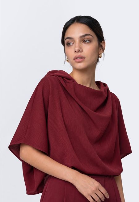 Asymmetric Drape Blouse