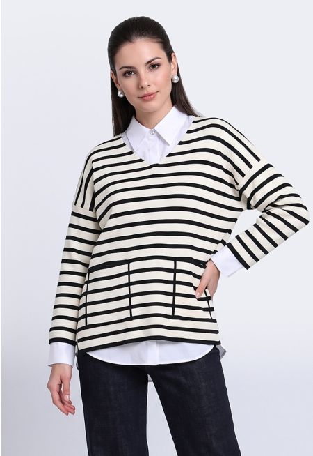 Striped Knitted Blouse