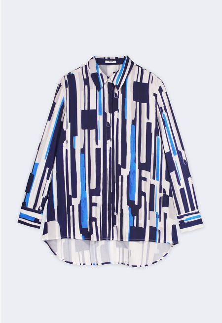 Printed High-Low Shirt
