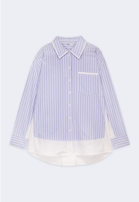 Striped High Low Shirt