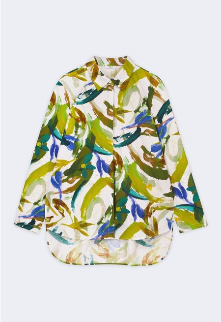 High-Low Printed Shirt