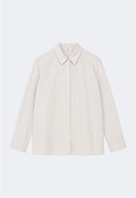 Chain-Embroidered Shirt