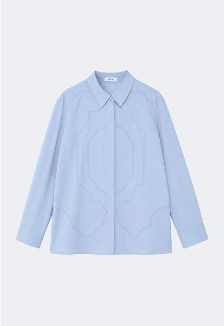 Chain-Embroidered Shirt