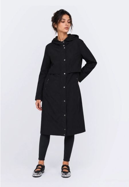 Hooded Midi Raincoat