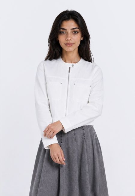 Cropped Zip-Up Jacket