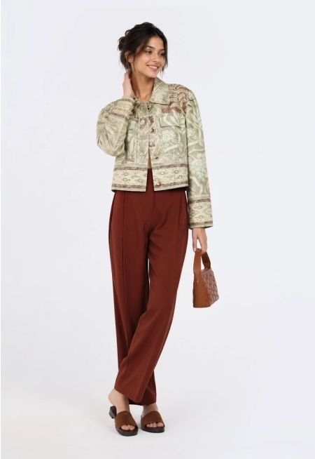 High-Waist Straight Trousers