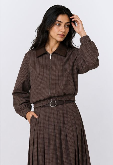 Checkered Bomber Jacket