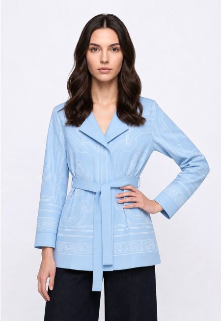 Printed Belted Coat