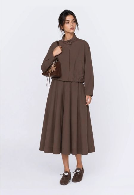 Pleated Maxi Skirt