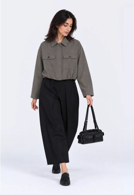 High Waist Barrel Trousers