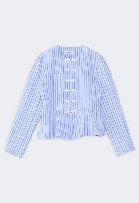 Striped Chinese-Style Jacket
