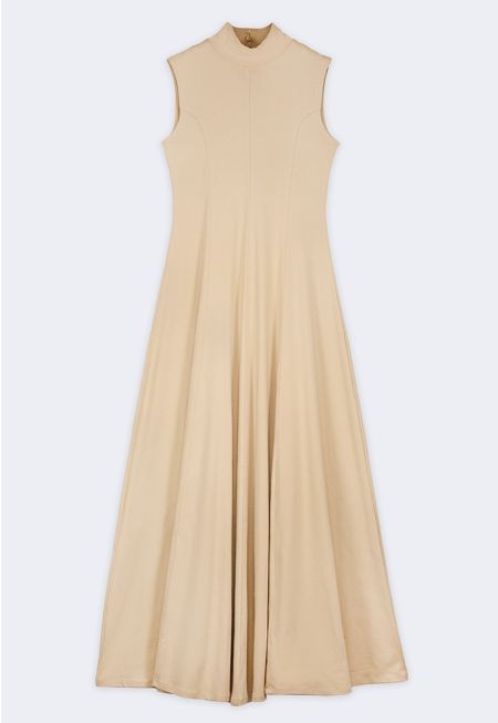 Solid Sleeveless Flared Dress