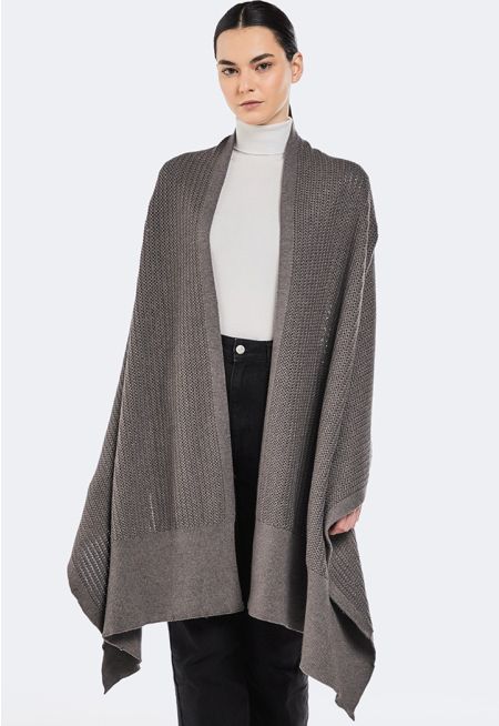 Solid Textured Poncho