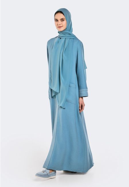 Lace Embellished Abaya With Hijab (2 PCS)