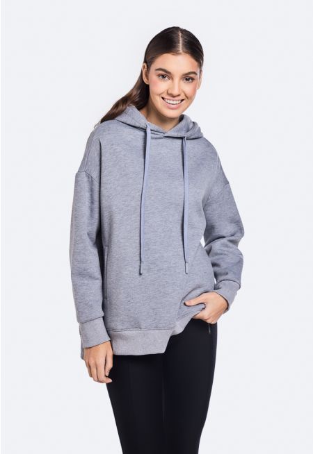 Solid Drop Shoulder Hoodie