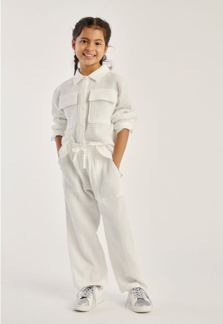 Solid Shirt and Pants Set (2PCS)