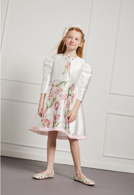 Floral Dress and Jacket Set (2PCS)