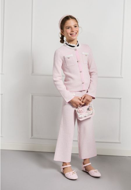Tweed Jacket and Pants Set (2PCS)
