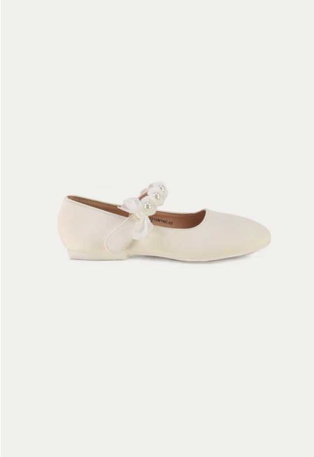 Pearls Strap Flat Shoes -Sale