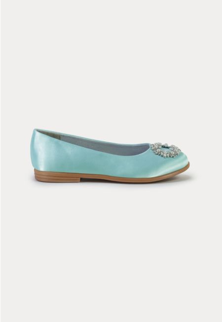 Crystals Circle Flat Slip On Shoes -Sale