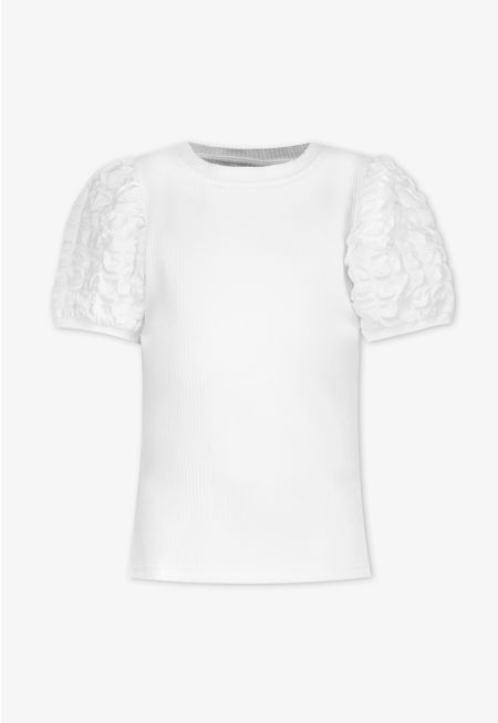 Textured Sleeves T Shirt