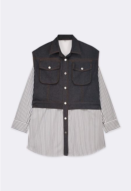 Denim Bodice Striped Shirt