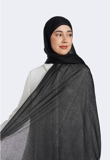 حجاب شفاف سادة من البوليستر