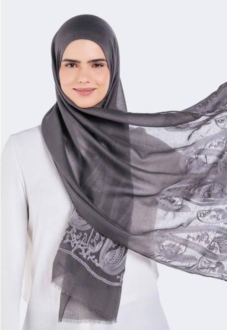 حجاب سادة مجعد بتفاصيل بدرزات 